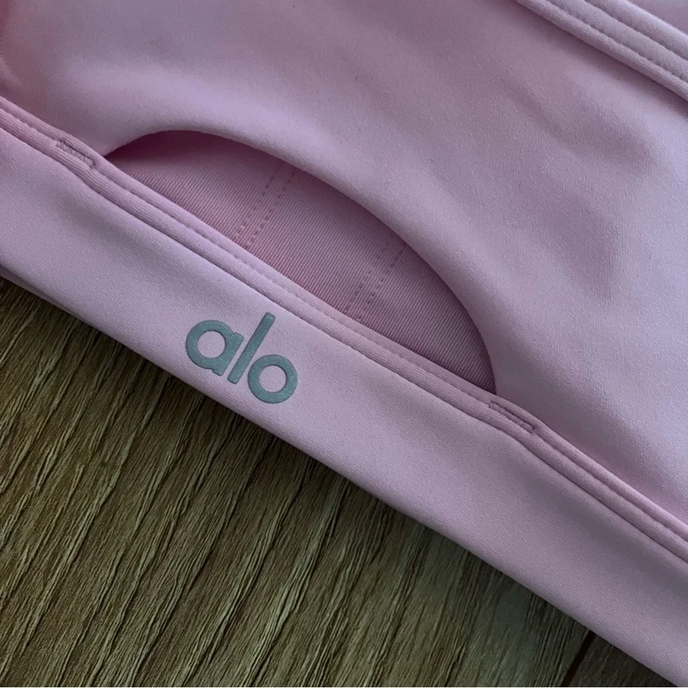 2 PIECE SET ALO YOGA SWEET PINK AIRLIFT LEGGINGS AND BRA